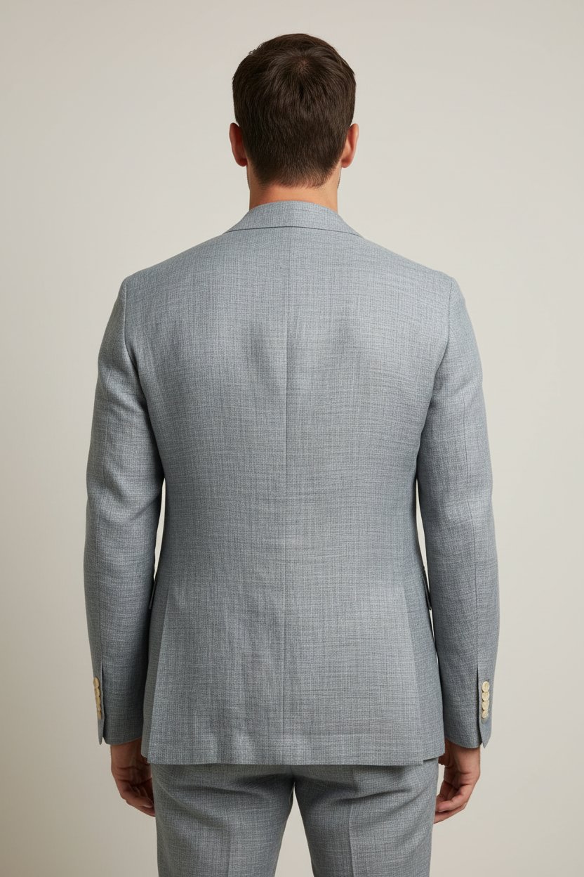 Blazer lino grigio - retro spacchi laterali
