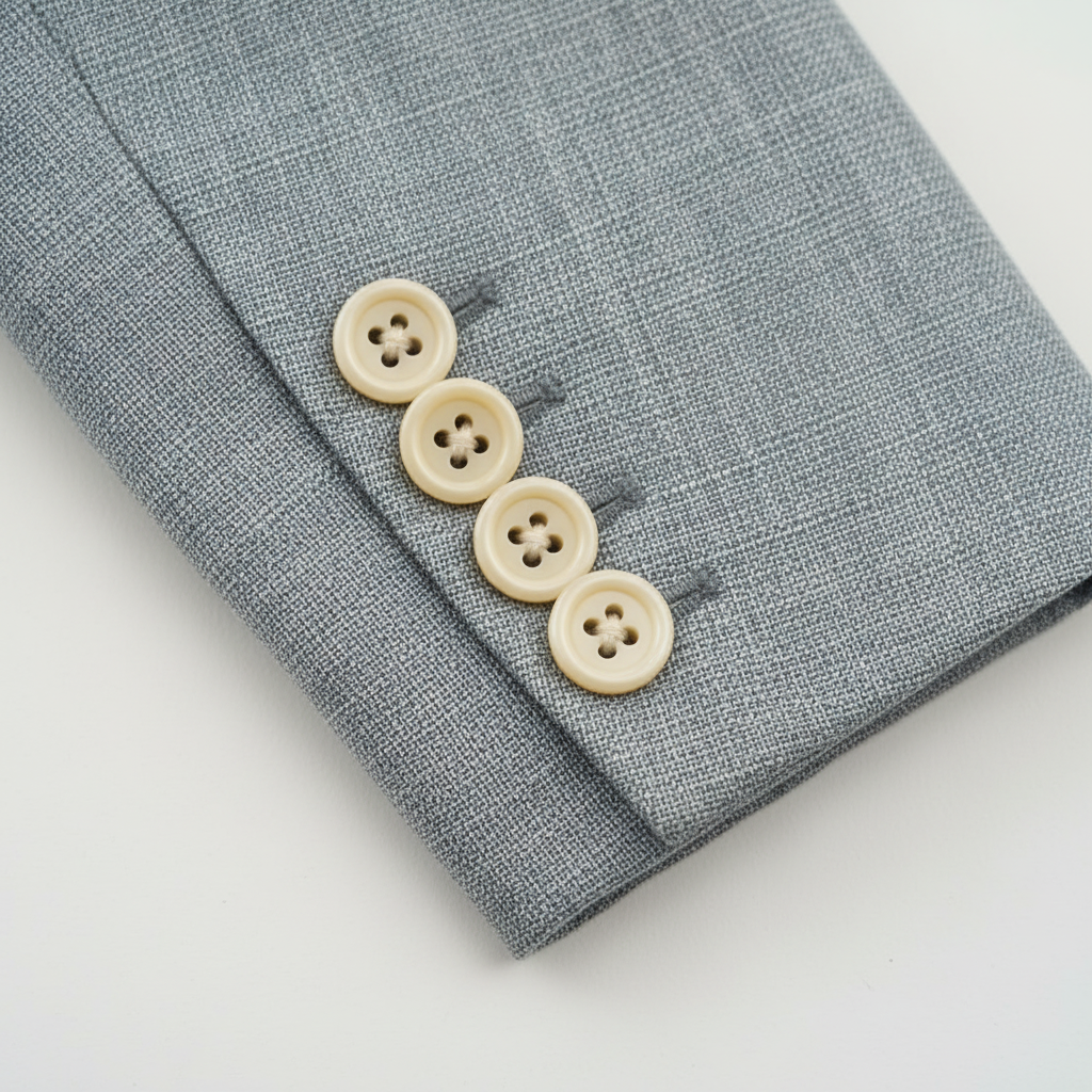 Dettaglio bottoni - blazer lino grigio