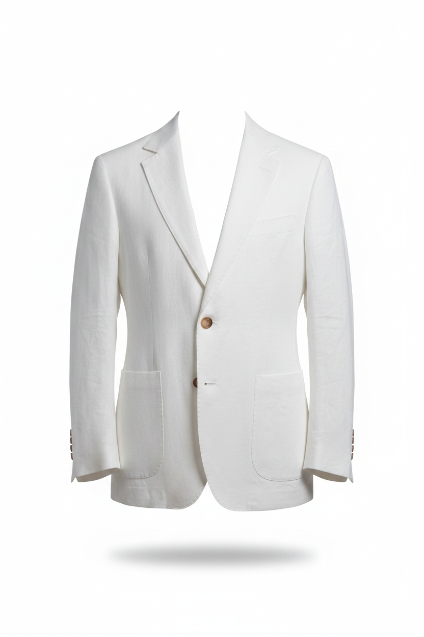 Ghost mannequin blazer lino bianco